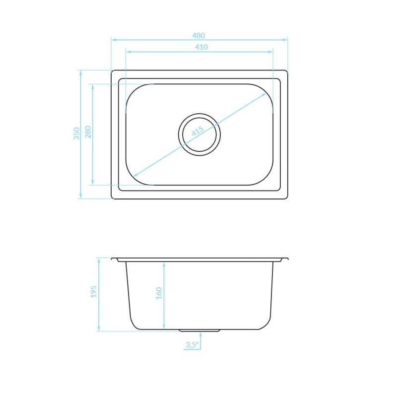 Zlewozmywak Jednokomorowy Metalowy MINI Zlewozmywak Jednokomorowy Metalowy MINI