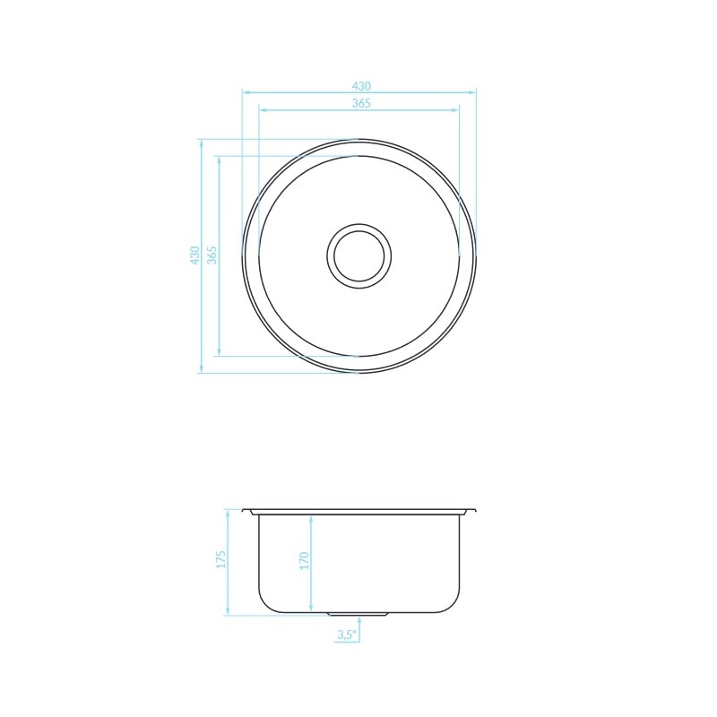 Zlewozmywak Jednokomorowy Metalowy Okrągły Normal Zlewozmywak Jednokomorowy Metalowy Okrągły Normal