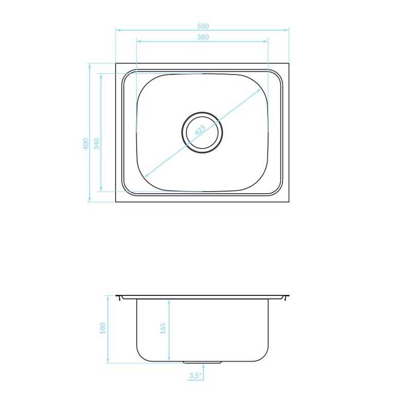 Zlewozmywak Jednokomorowy Metalowy Orion