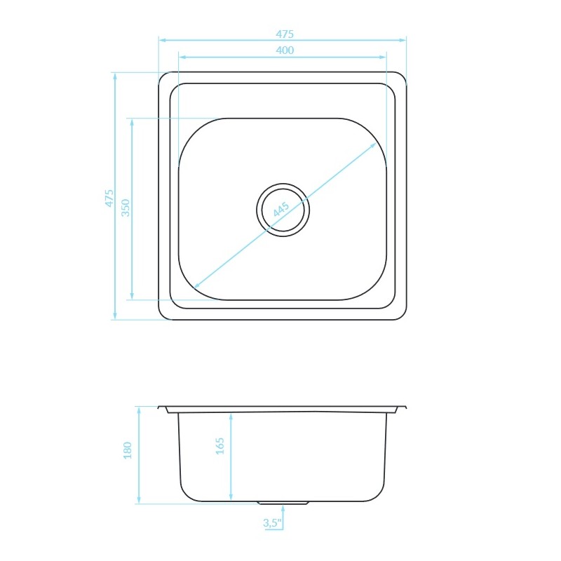 Zlewozmywak Jednokomorowy Metalowy Standard