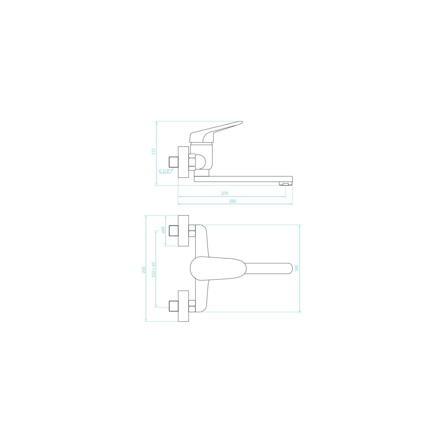 Bateria Zlewozmywakowa Ścienna ORIS