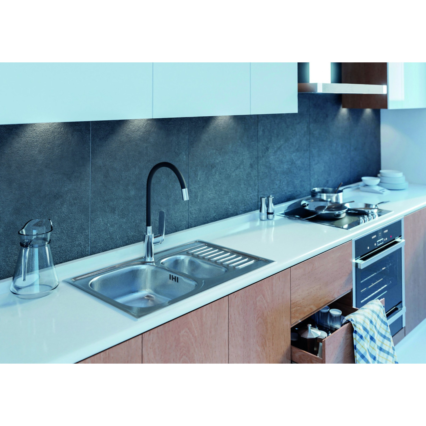 Bateria Zlewozmywakowa Stojąca z Elastyczną Wylewką Bateria Zlewozmywakowa Stojąca z Elastyczną Wylewką