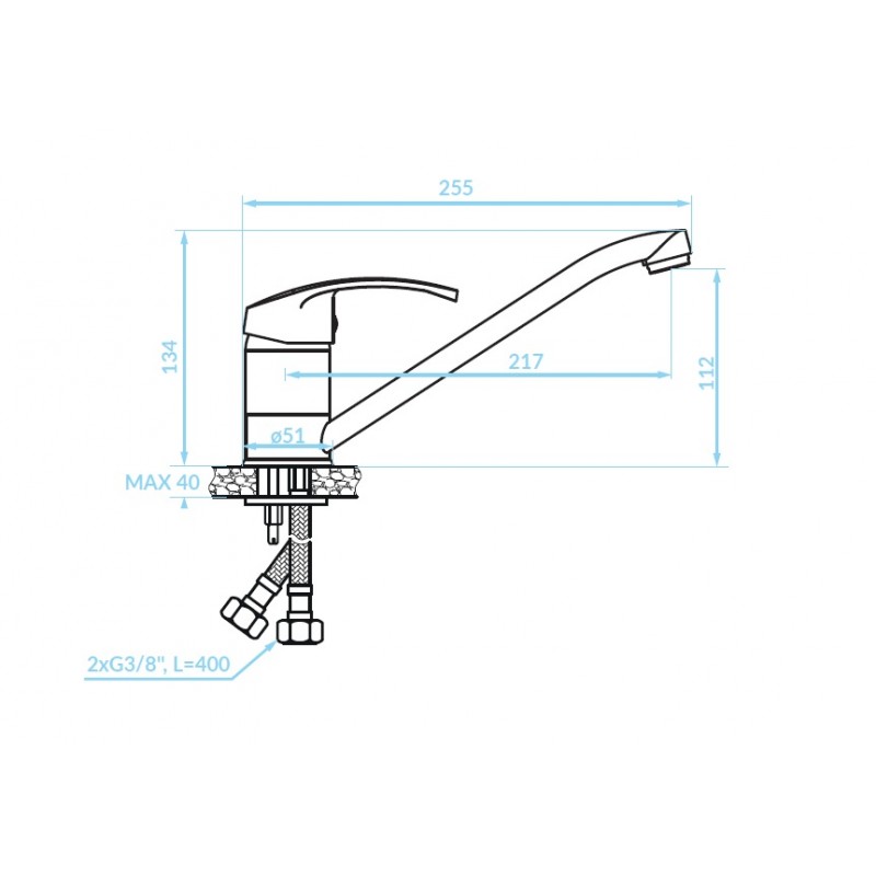 Bateria Zlewozmywakowa Stojąca Biała Kakadu Bateria Zlewozmywakowa Stojąca Biała Kakadu