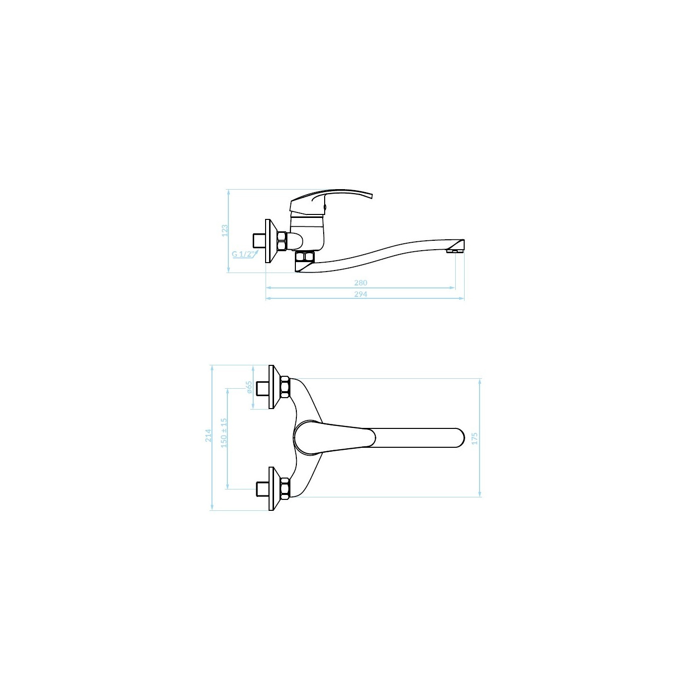 Bateria Zlewozmywakowa Ścienna Kakadu Biała