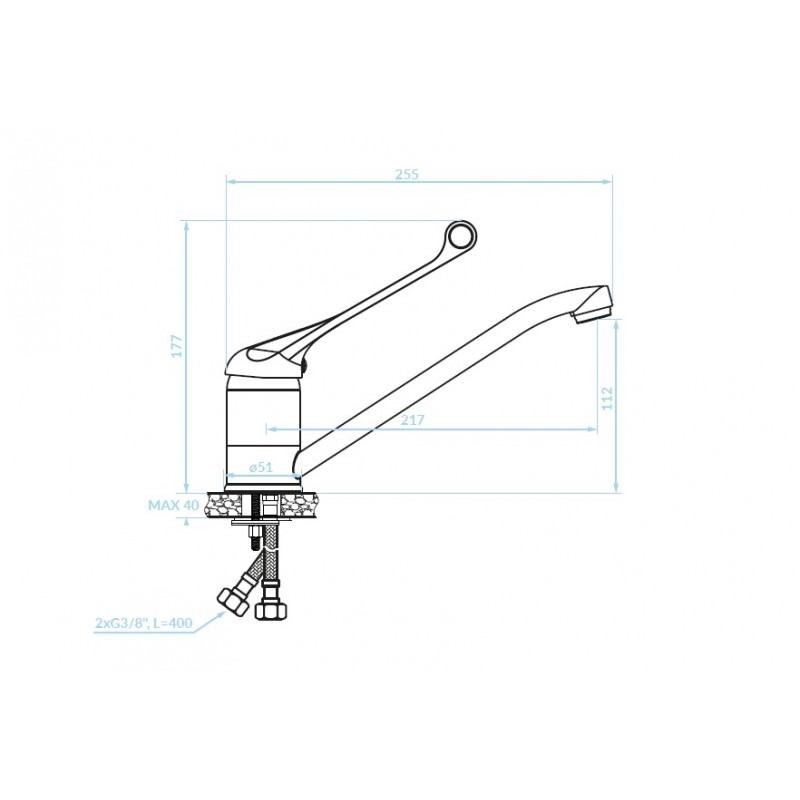 Materia Zlewozmywakowa Stojąca Medyczna Madera
