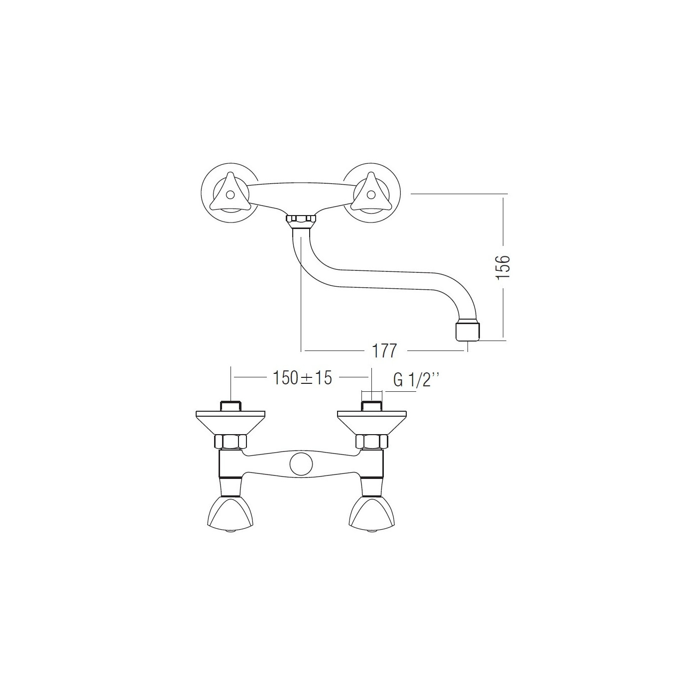 Bateria Zlewozmywakowa Ścienna NORM Bateria Zlewozmywakowa Ścienna NORM