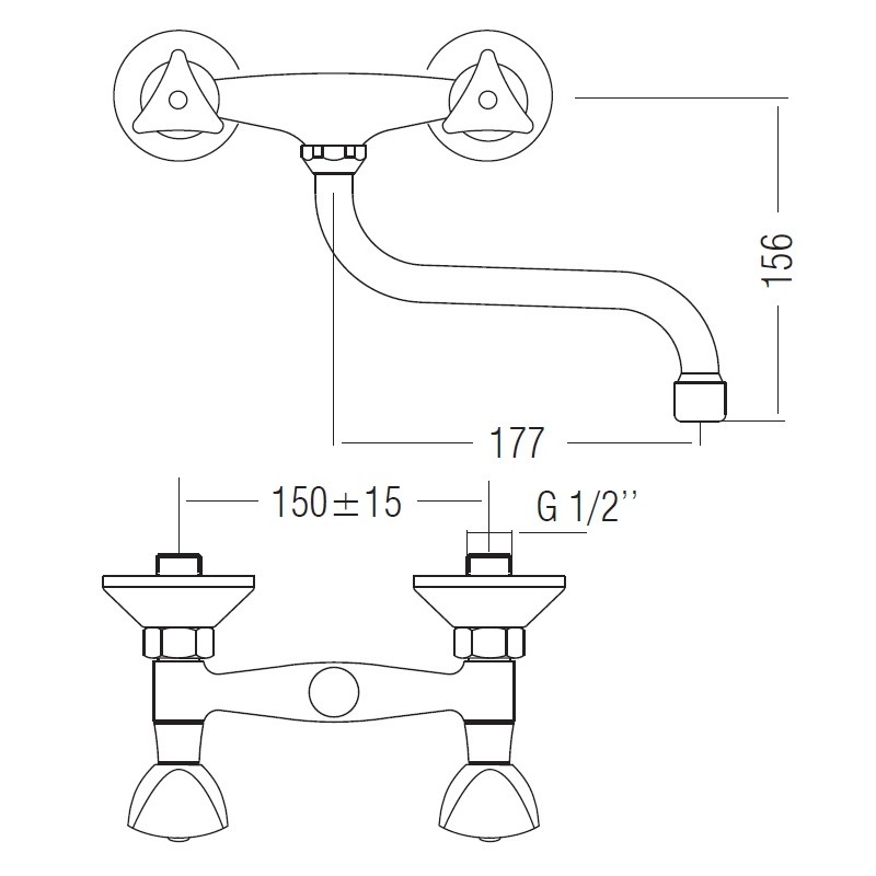 Bateria Zlewozmywakowa Ścienna NORM Bateria Zlewozmywakowa Ścienna NORM