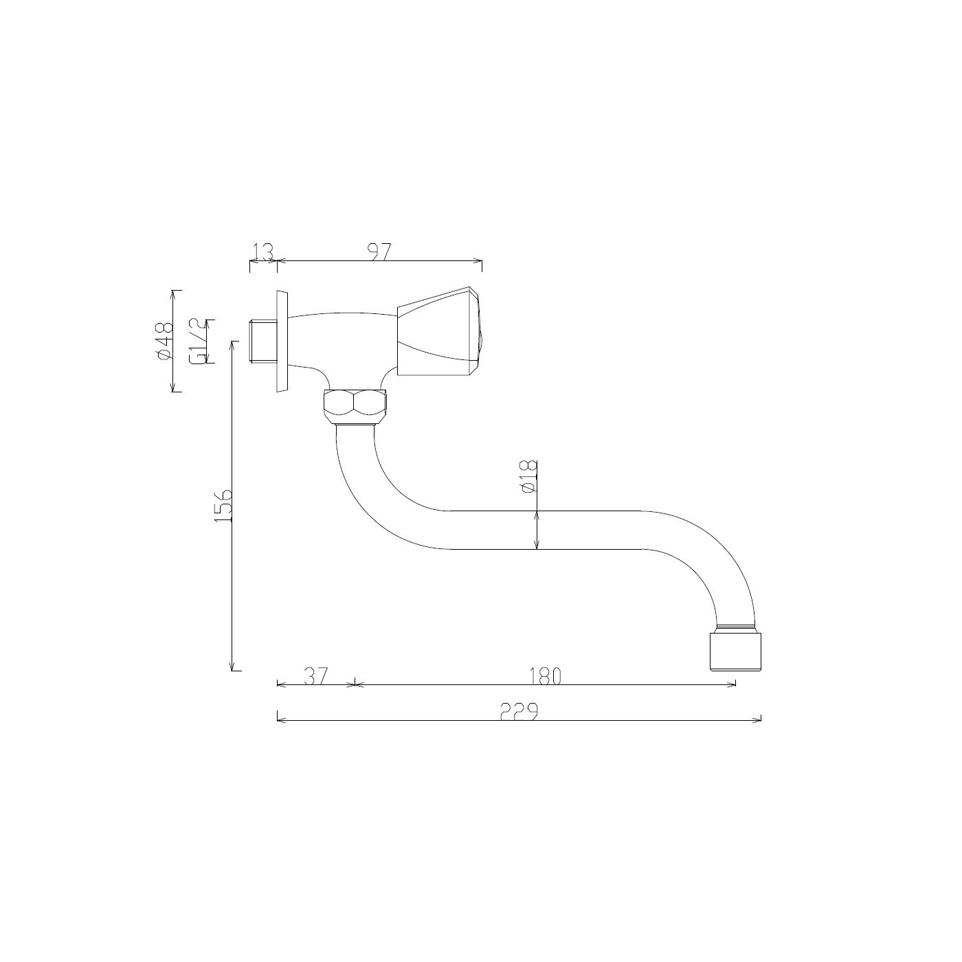bateria ścienna na jedną wodę