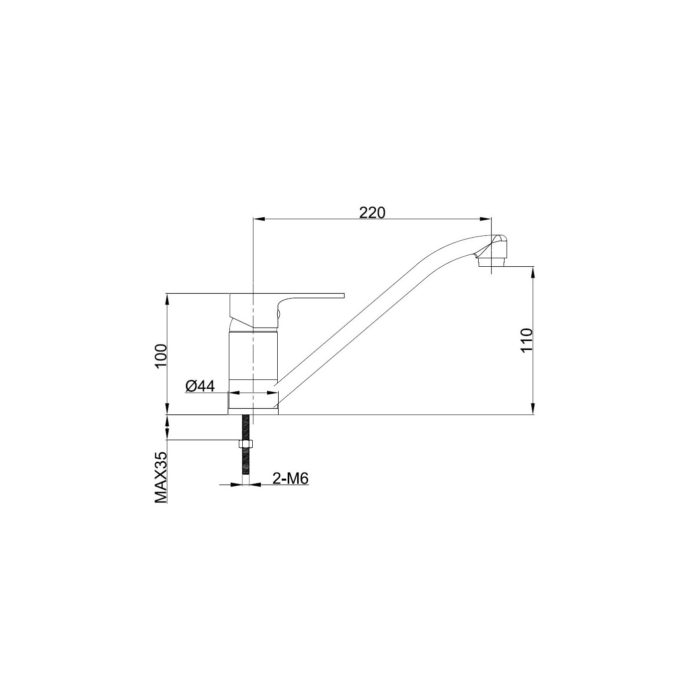 Bateria Zlewozmywakowa Stojąca Pana Inox Bateria Zlewozmywakowa Stojąca Pana Inox