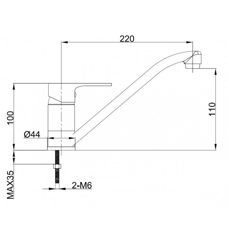 Bateria Zlewozmywakowa Stojąca Pana Inox Bateria Zlewozmywakowa Stojąca Pana Inox
