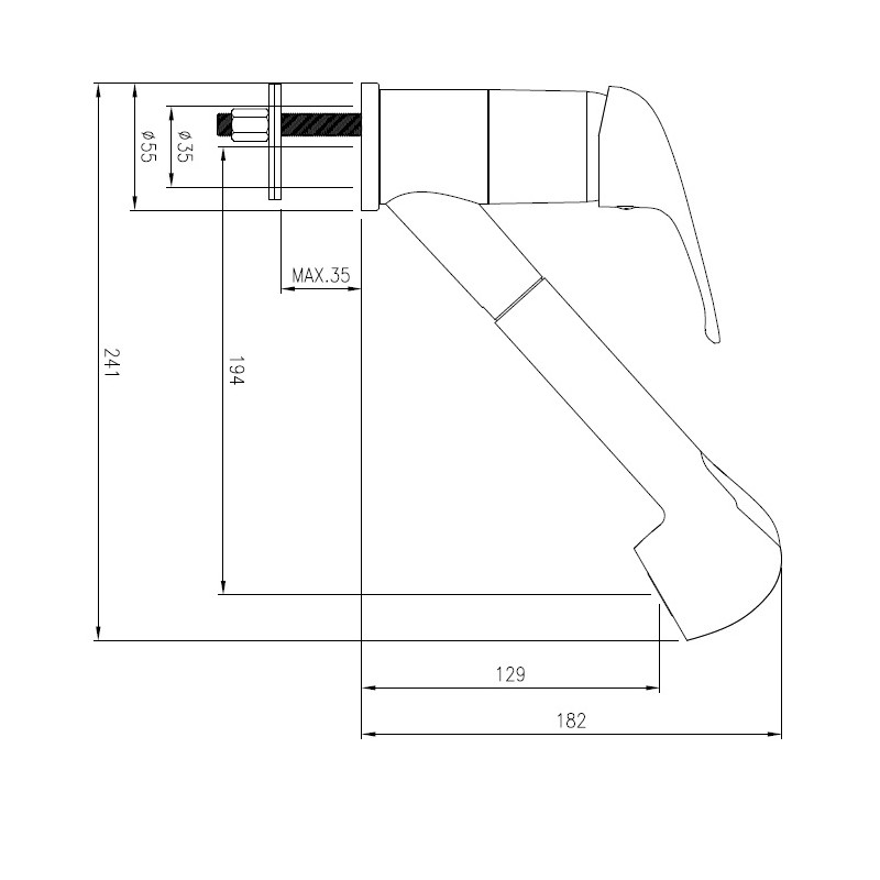Bateria Zlewozmywakowa ROSSO Wyciągana Wylewka Bateria Zlewozmywakowa ROSSO Wyciągana Wylewka