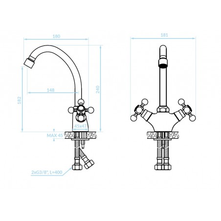 Bateria Zlewozmywakowa Stojąca Stilo