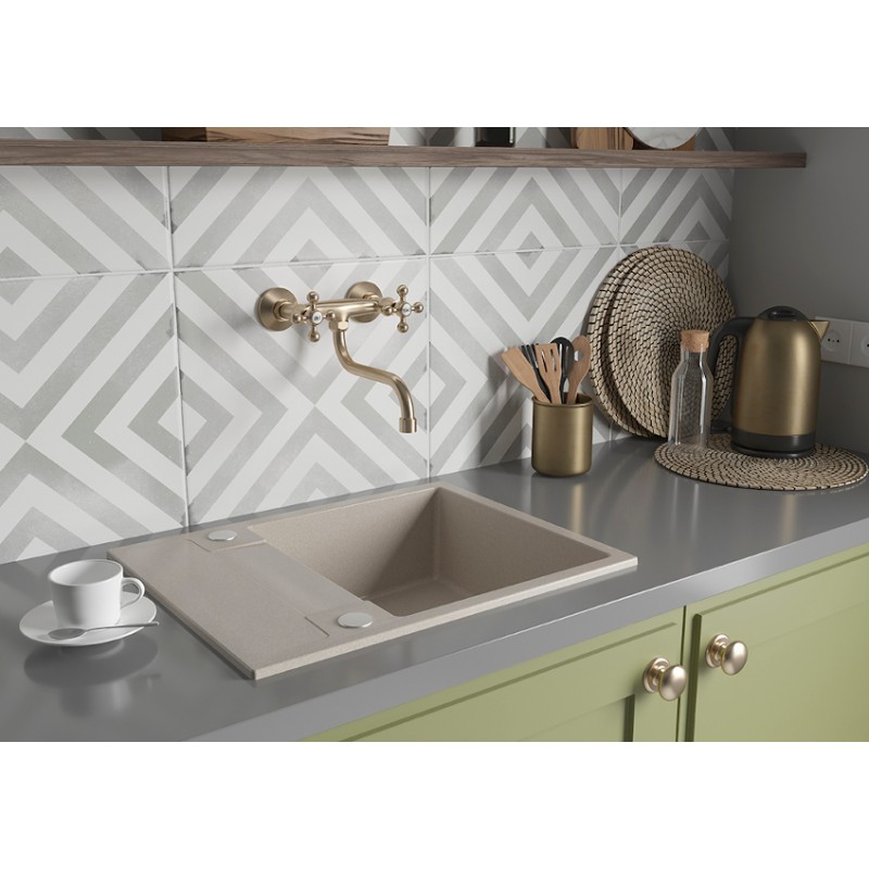 Bateria Zlewozmywakowa Stojąca Stilo Mosiądz Antyczny