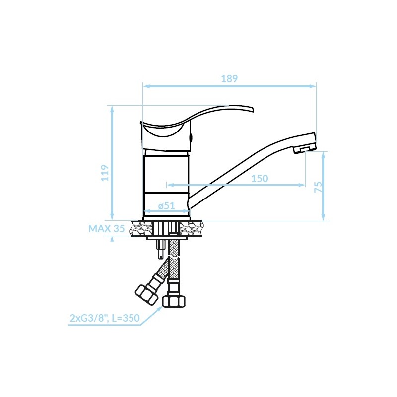 Bateria Umywalkowa Stojąca Argo