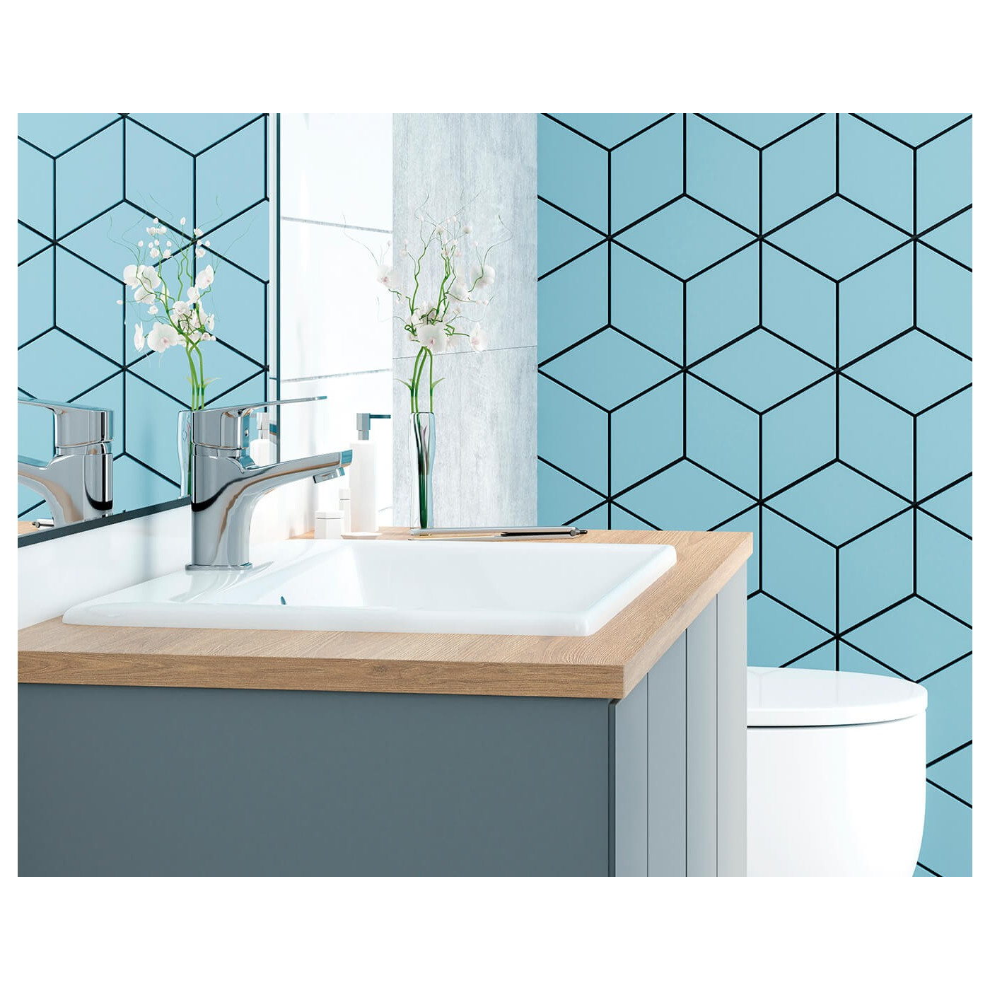 Bateria Umywalkowa Stojąca z Korkiem Borgo Bateria Umywalkowa Stojąca z Korkiem Borgo