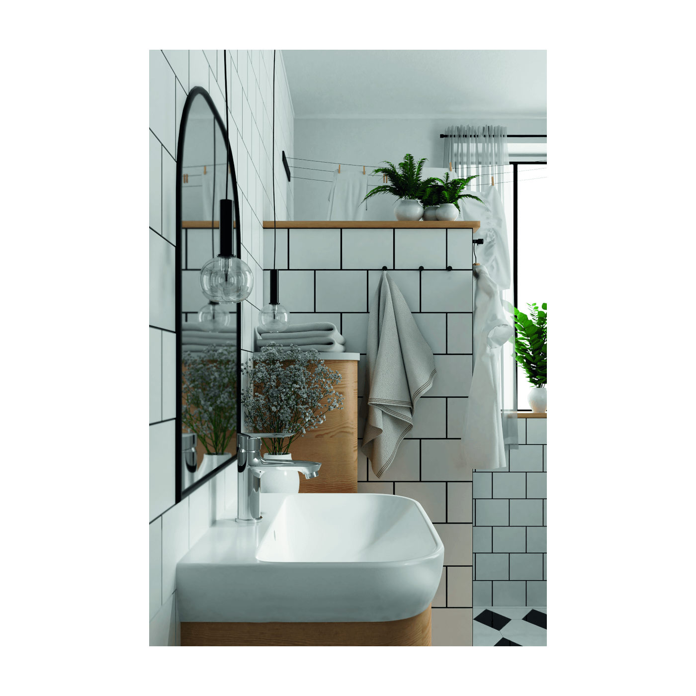 Bateria Umywalkowa Stojąca z Ruchomą Wylewką CENTO Bateria Umywalkowa Stojąca z Ruchomą Wylewką CENTO