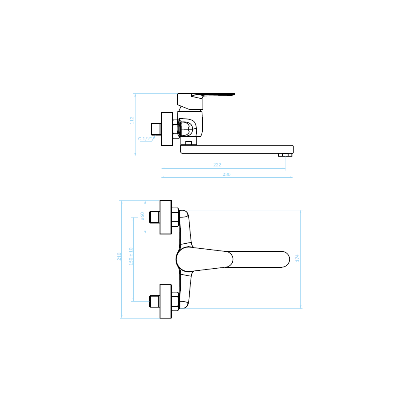 Bateria Umywalkowa Ścienna Fresno