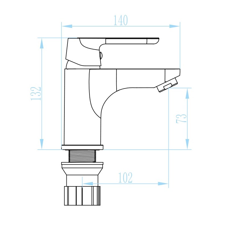 Bateria Umywalkowa Stojąca z Korkiem Dima
