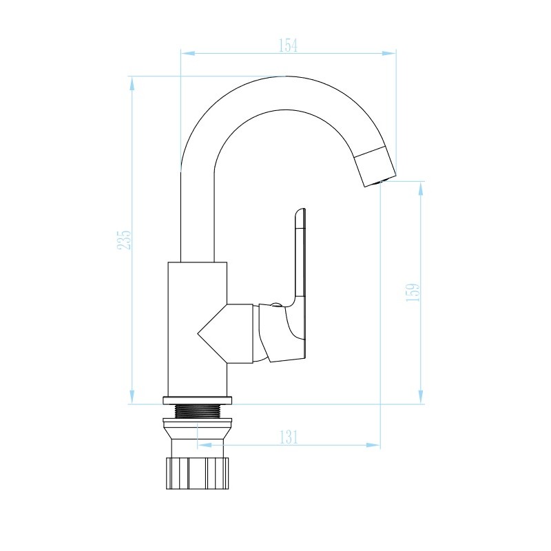 Bateria Umywalkowa z Ruchomą Wylewką U DIMA Biała