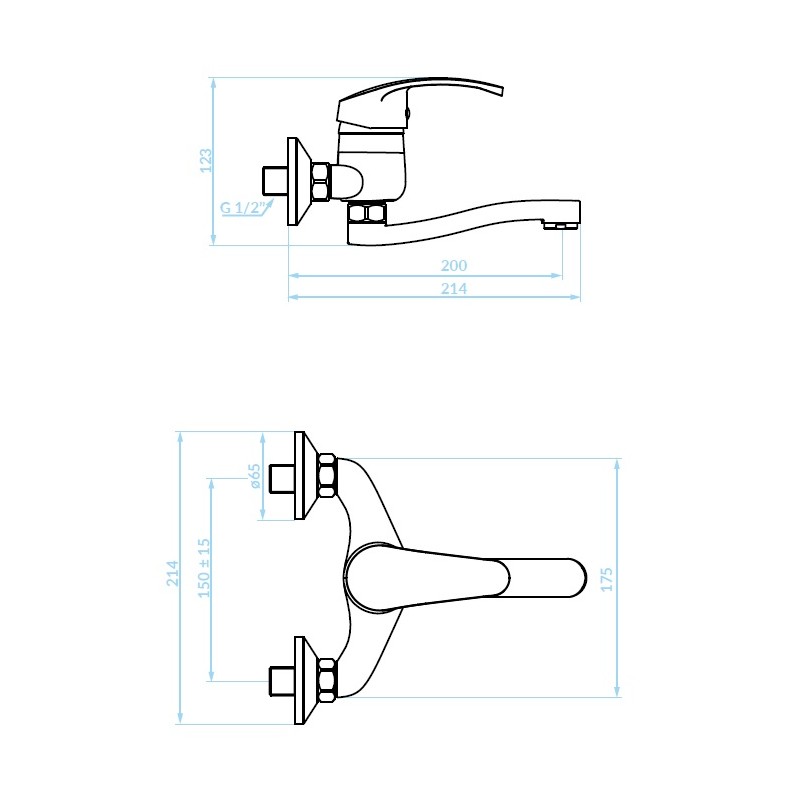 Bateria Umywalkowa Ścienna Biała KAKADU Bateria Umywalkowa Ścienna Biała KAKADU