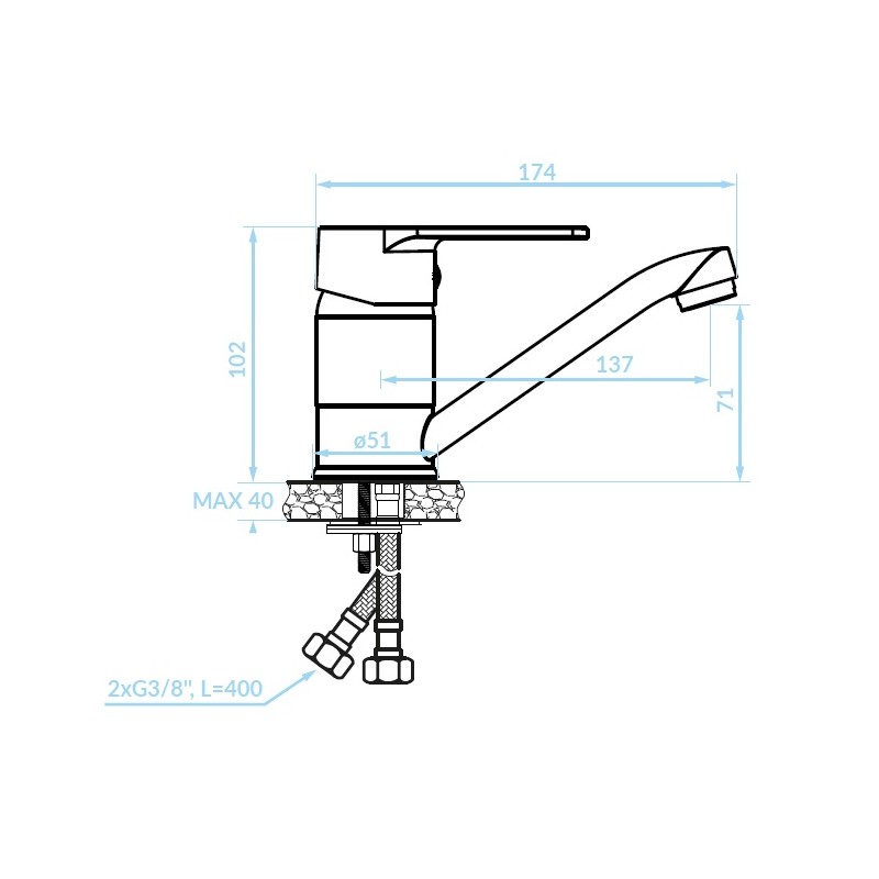 Bateria Umywalkowa z Ruchomą Wylewką LUGA Bateria Umywalkowa z Ruchomą Wylewką LUGA