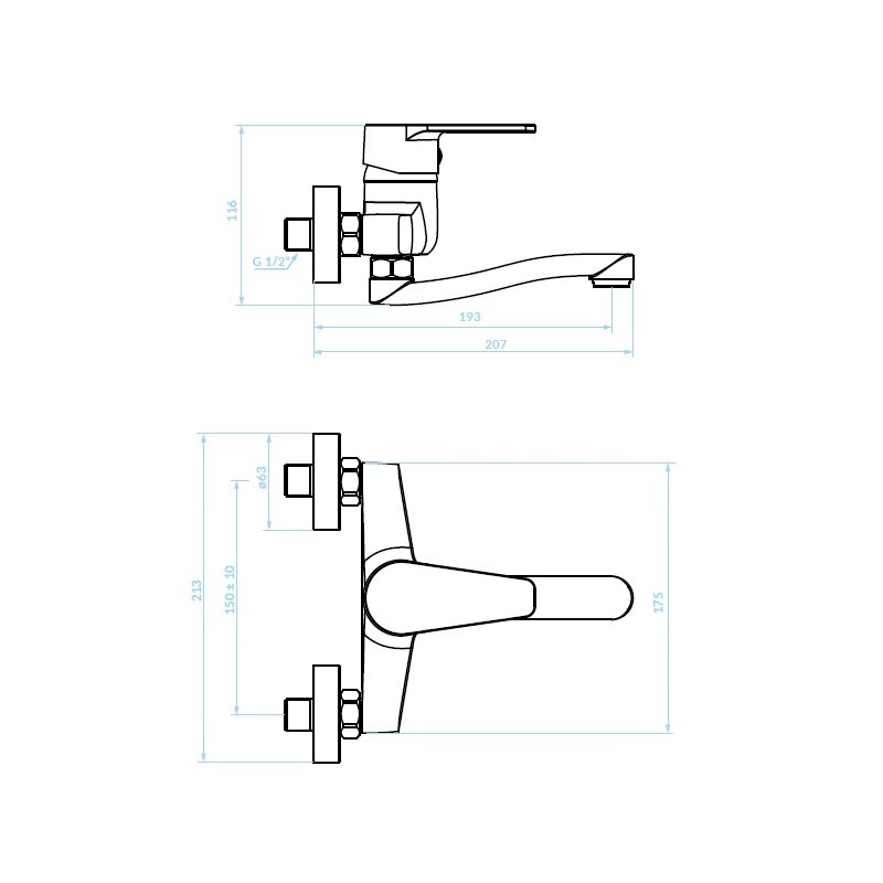 Bateria Umywalkowa Ścienna LUGA Bateria Umywalkowa Ścienna LUGA