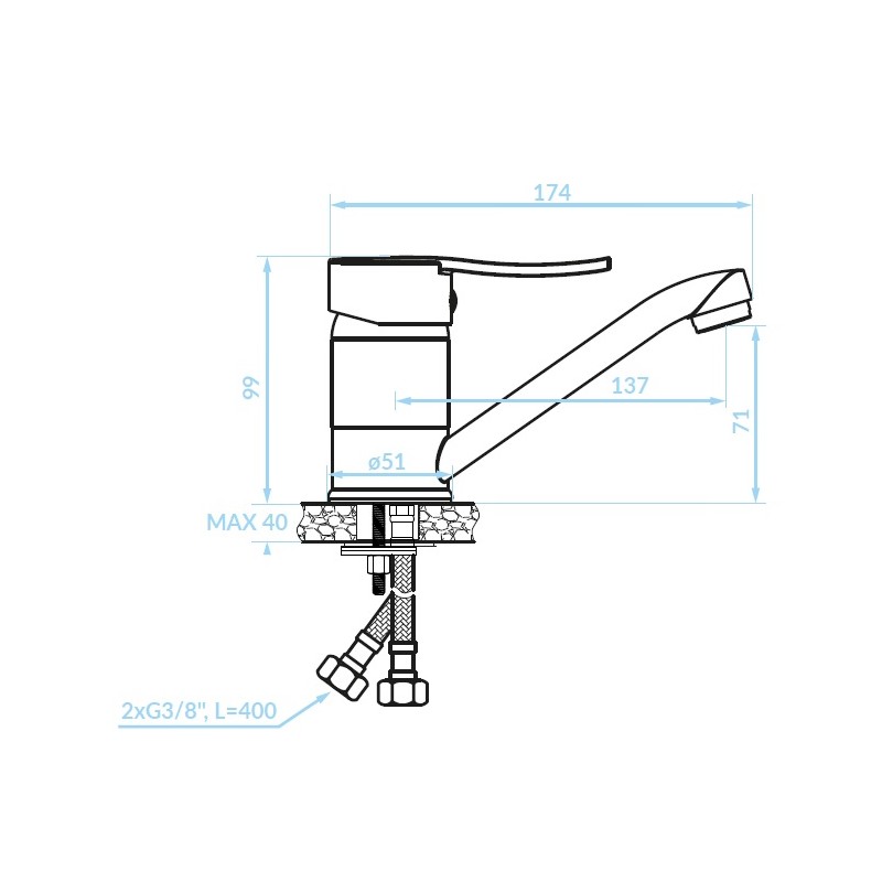 Bateria Umywalkowa z Ruchomą Wylewką MADERA Bateria Umywalkowa z Ruchomą Wylewką MADERA