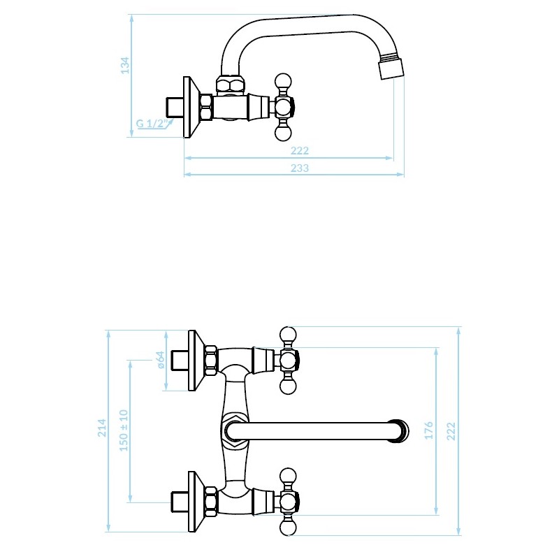 Bateria Umywalkowa Ścienna STILO Bateria Umywalkowa Ścienna STILO