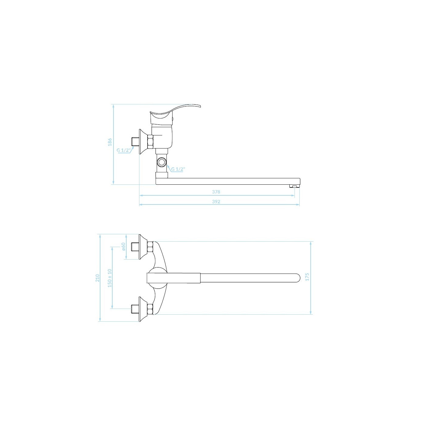 Bateria Wannowa Ścienna z Ruchomą Wylewką Bateria Wannowa Ścienna z Ruchomą Wylewką