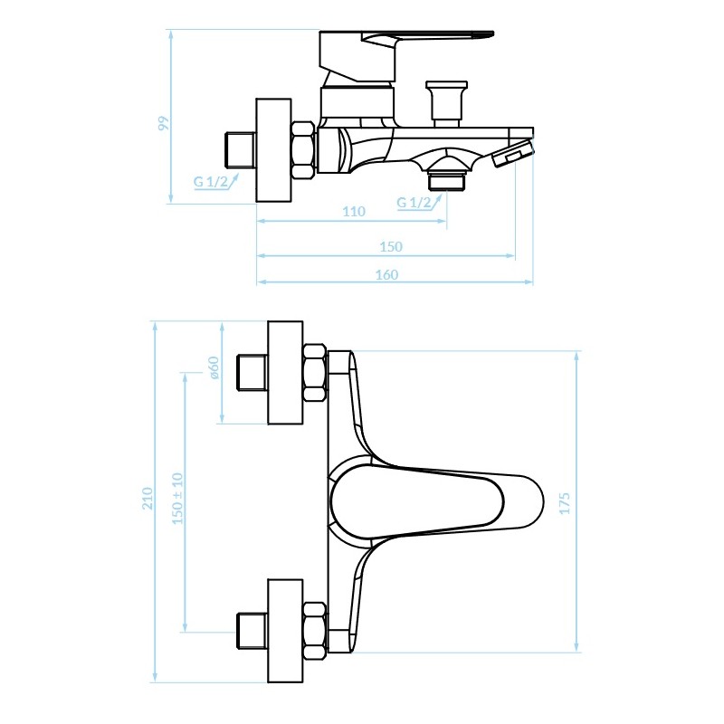 Bateria Wannowa Ścienna FRESNO Bateria Wannowa Ścienna FRESNO