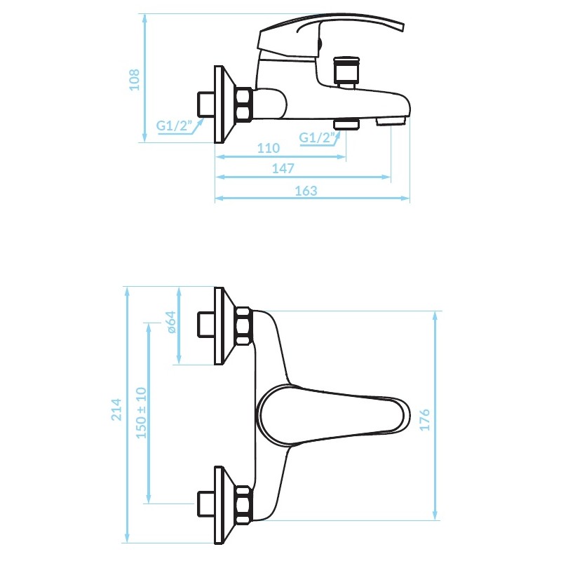 Bateria Wannowo Natryskowa Kakadu Biała Bateria Wannowo Natryskowa Kakadu Biała