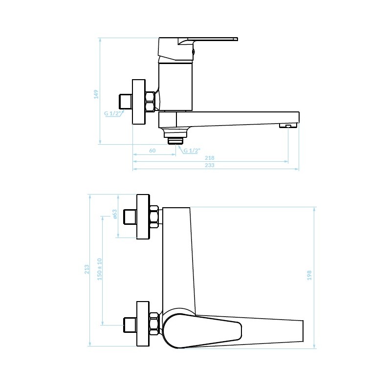Bateria Wannowo Prysznicowa z Ruchomą Wylewką LUGA