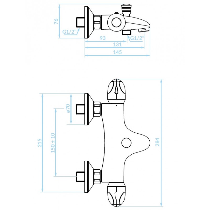 Bateria Wannowa Termostatyczna Mer Rouge Bateria Wannowa Termostatyczna Mer Rouge