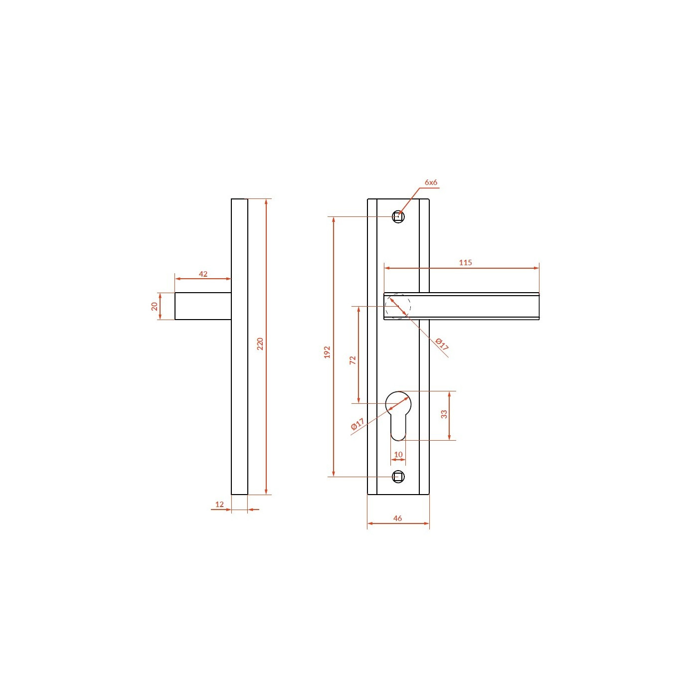 Klamka na Długim Szyldzie Wkładka Aria Satyna