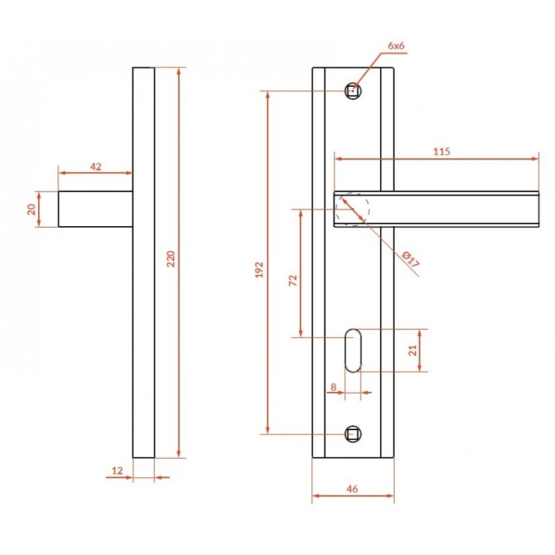 Klamka na Długim Szyldzie Klucz Aria Patyna