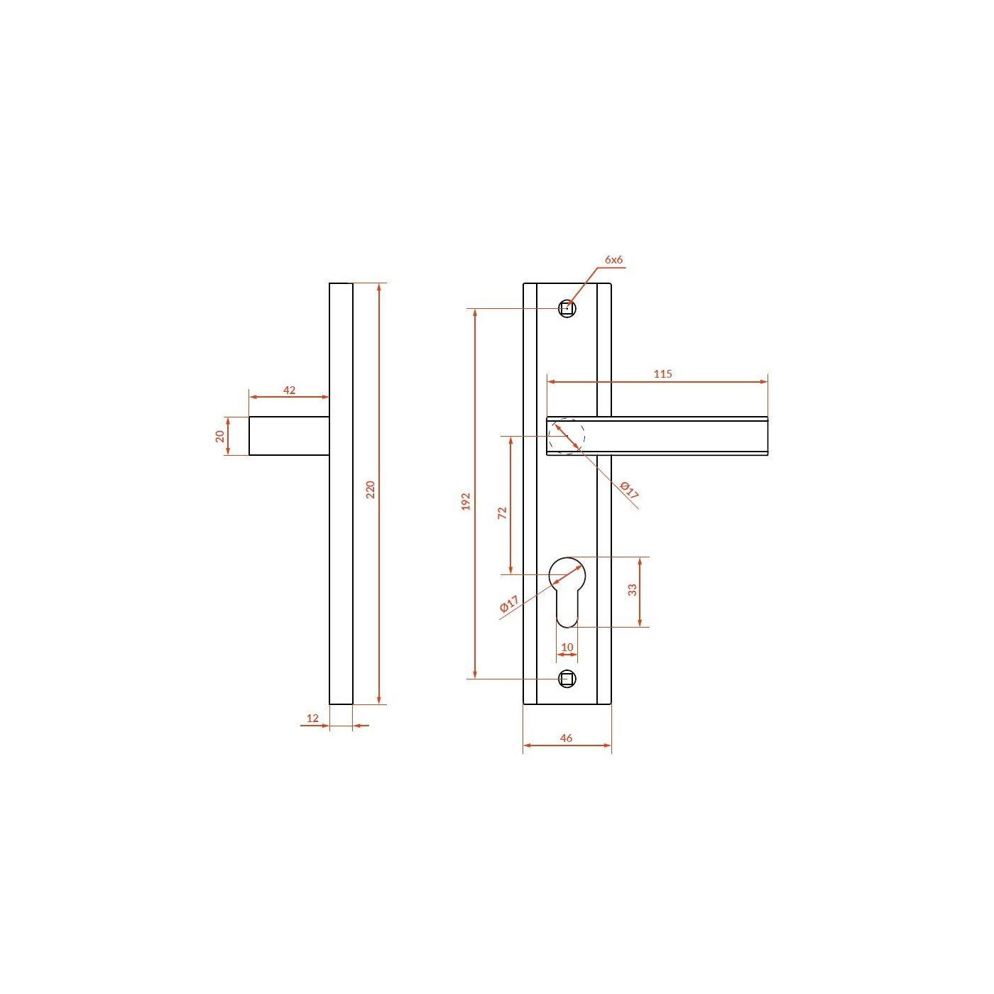 Klamka na Długim Szyldzie Aria Patyna Wkładka