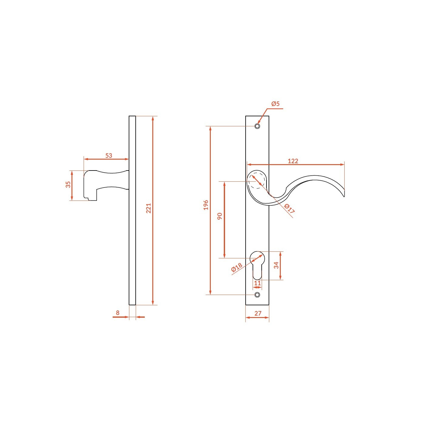 Klamka zewnetrzna do Bramy Czarna Baron Klamka zewnetrzna do Bramy Czarna Baron