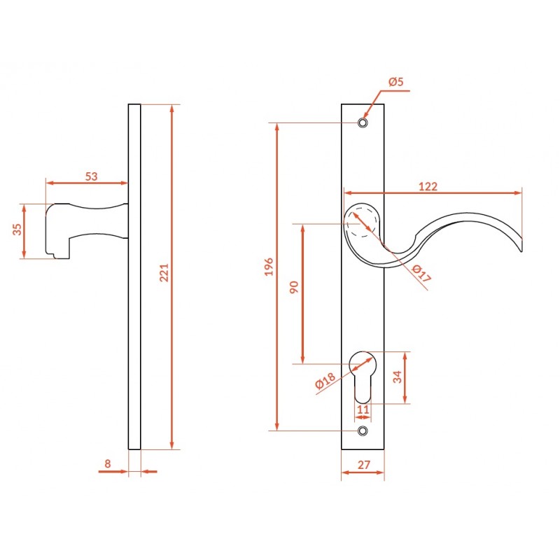 Klamka zewnetrzna do Bramy Czarna Baron Klamka zewnetrzna do Bramy Czarna Baron