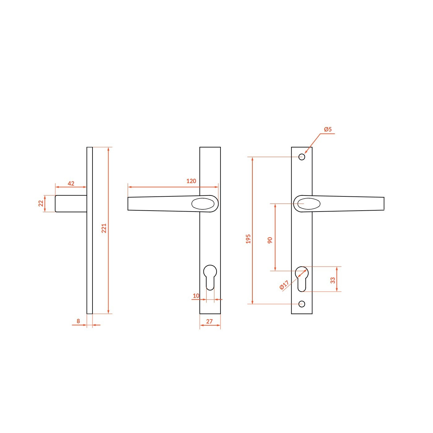 Klamka zewnetrzna do Bramy Czarna Magnat