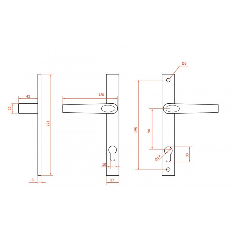 Klamka zewnetrzna do Bramy Czarna Magnat