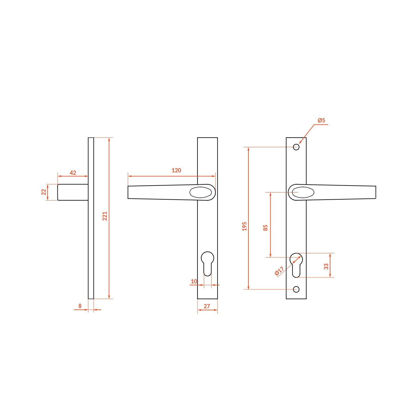 Klamka zewnetrzna do Bramy Czarna Magnat