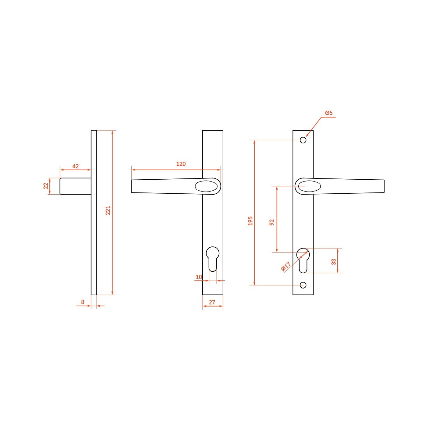 Klamka zewnetrzna do Bramy Czarna Magnat