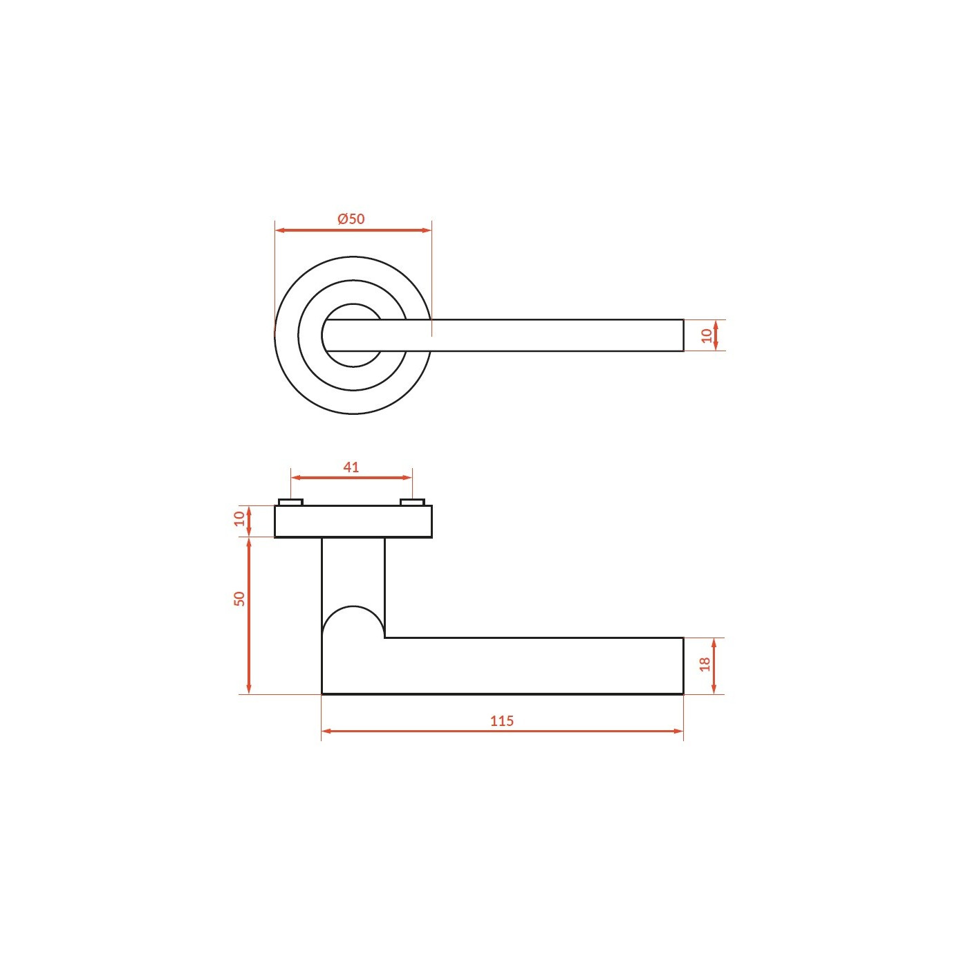 Klamka Wewnętrzna ADA Satyna