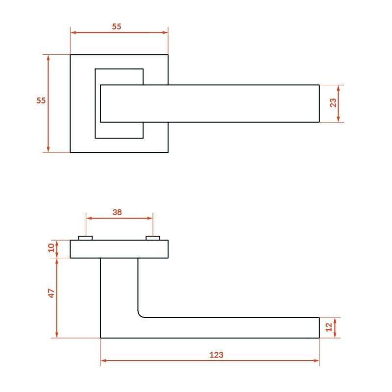 Klamka Wewnętrzna Qubik II Czarna