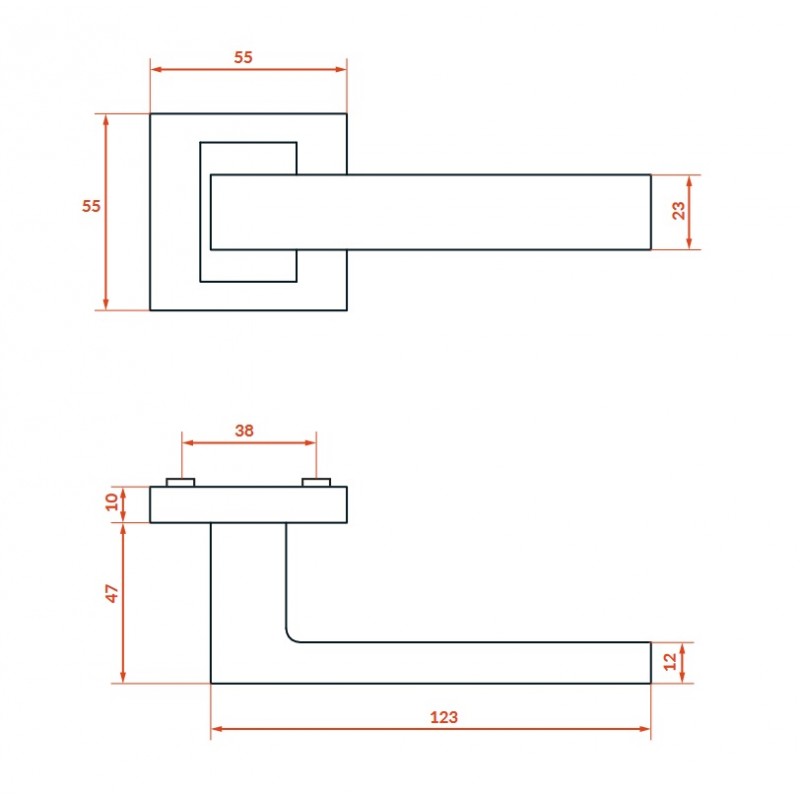 Klamka Wewnętrzna Qubik II Biała Klamka Wewnętrzna Qubik II Biała