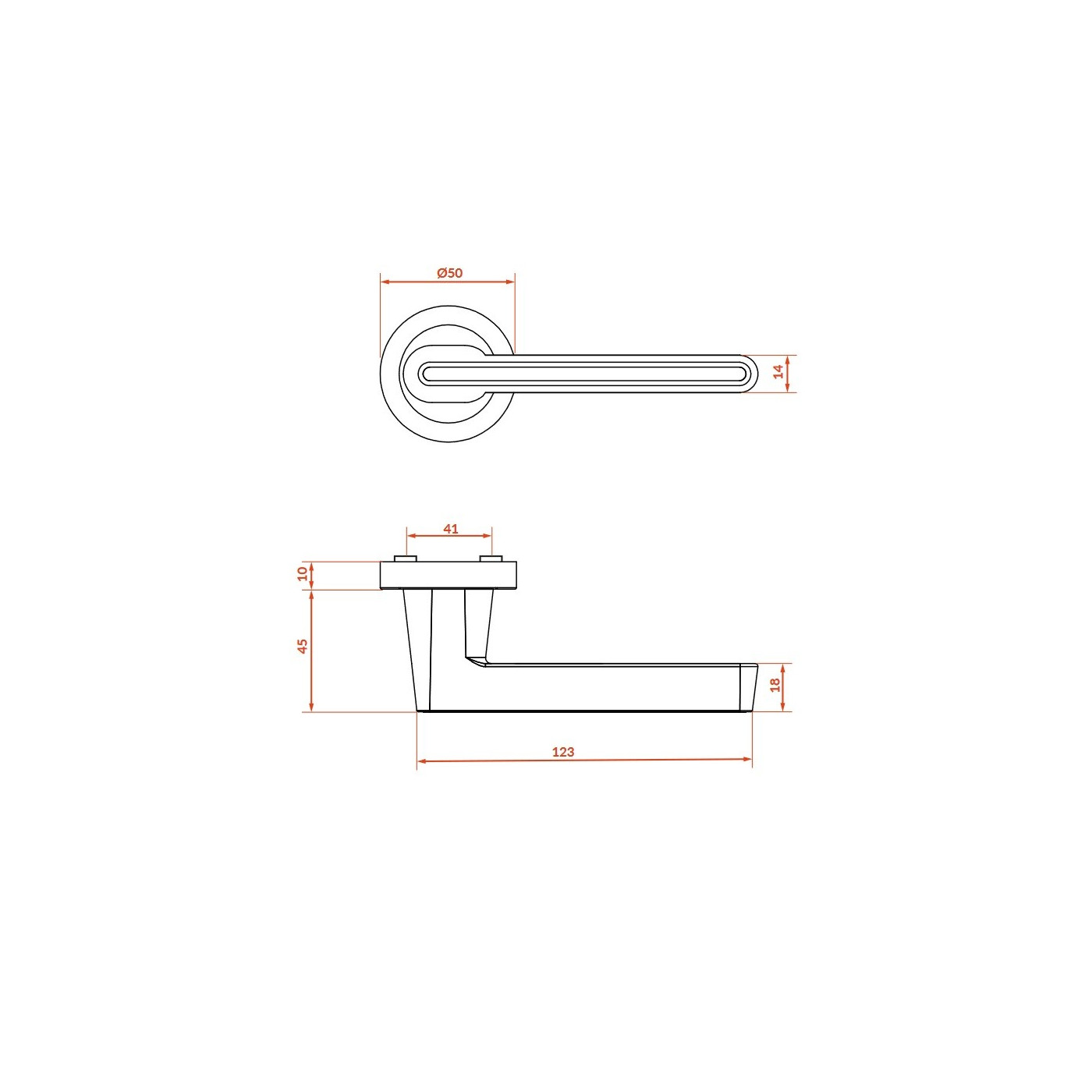 Klamka Wewnętrzna ELIKA Biała / Złota Klamka Wewnętrzna ELIKA Biała / Złota