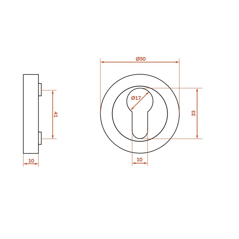 Szyld Okrągły Rozeta Wkładka Różowe Złoto Elika