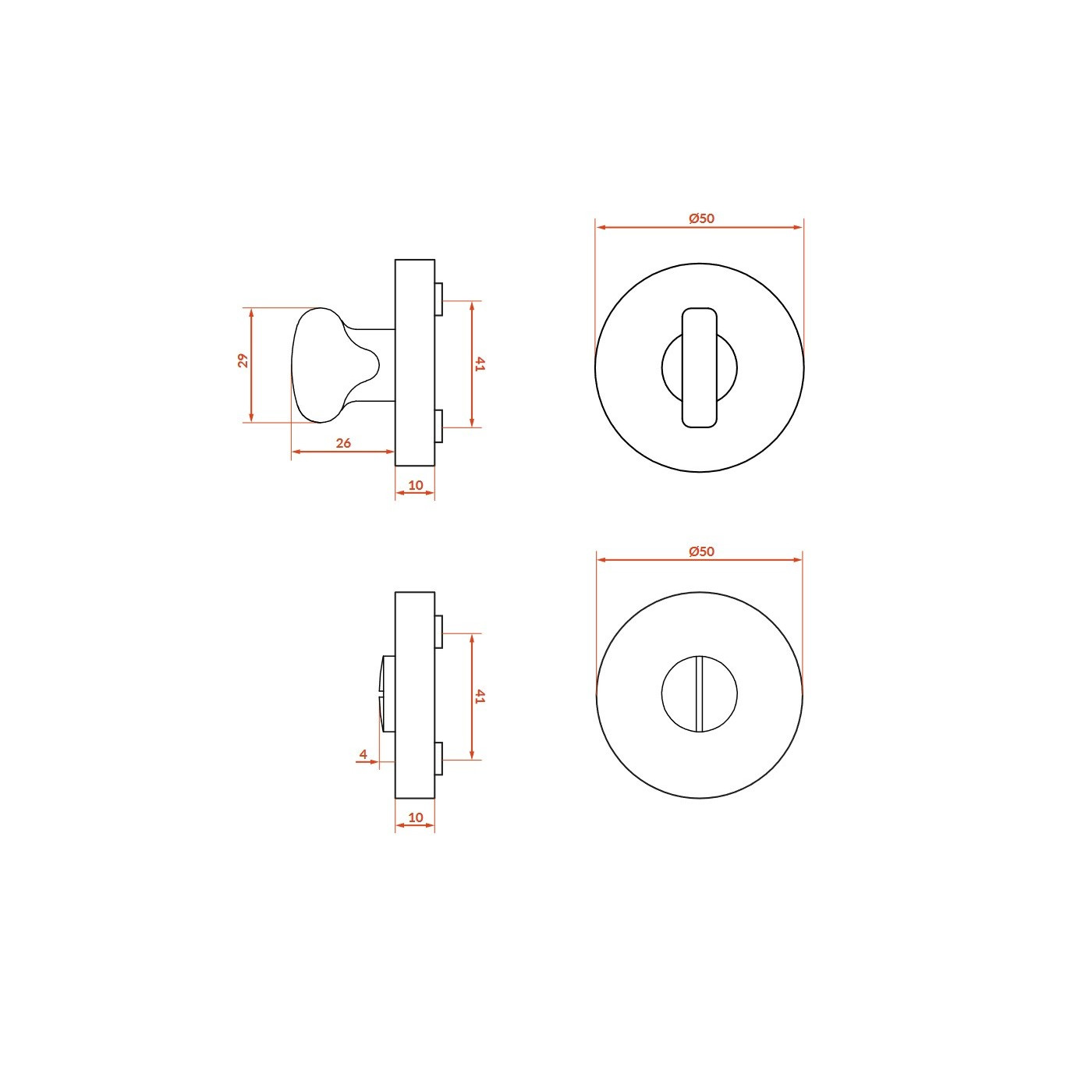 Szyld Okrągły Rozeta WC Różowe Złoto Elika