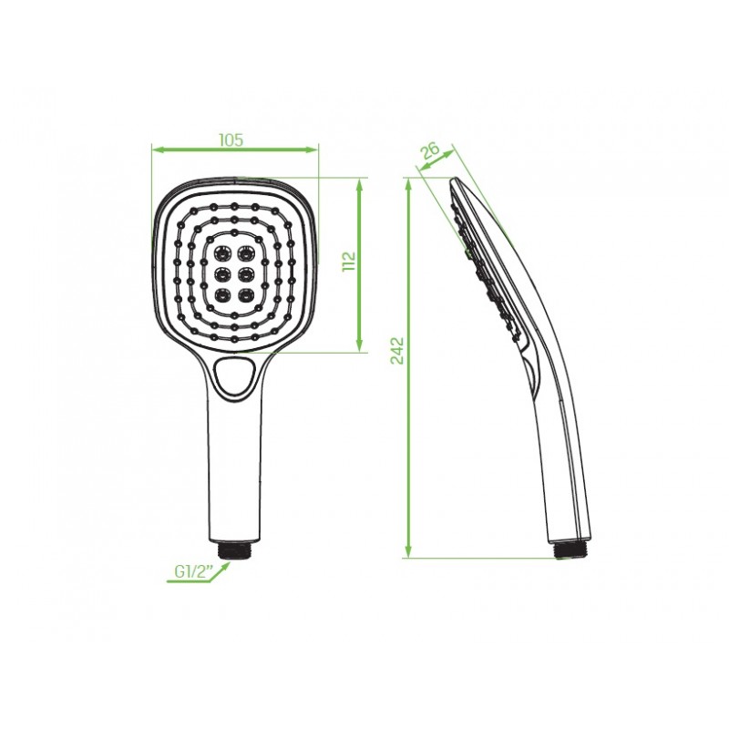 Słuchawka Natryskowa ZORITA Biała
