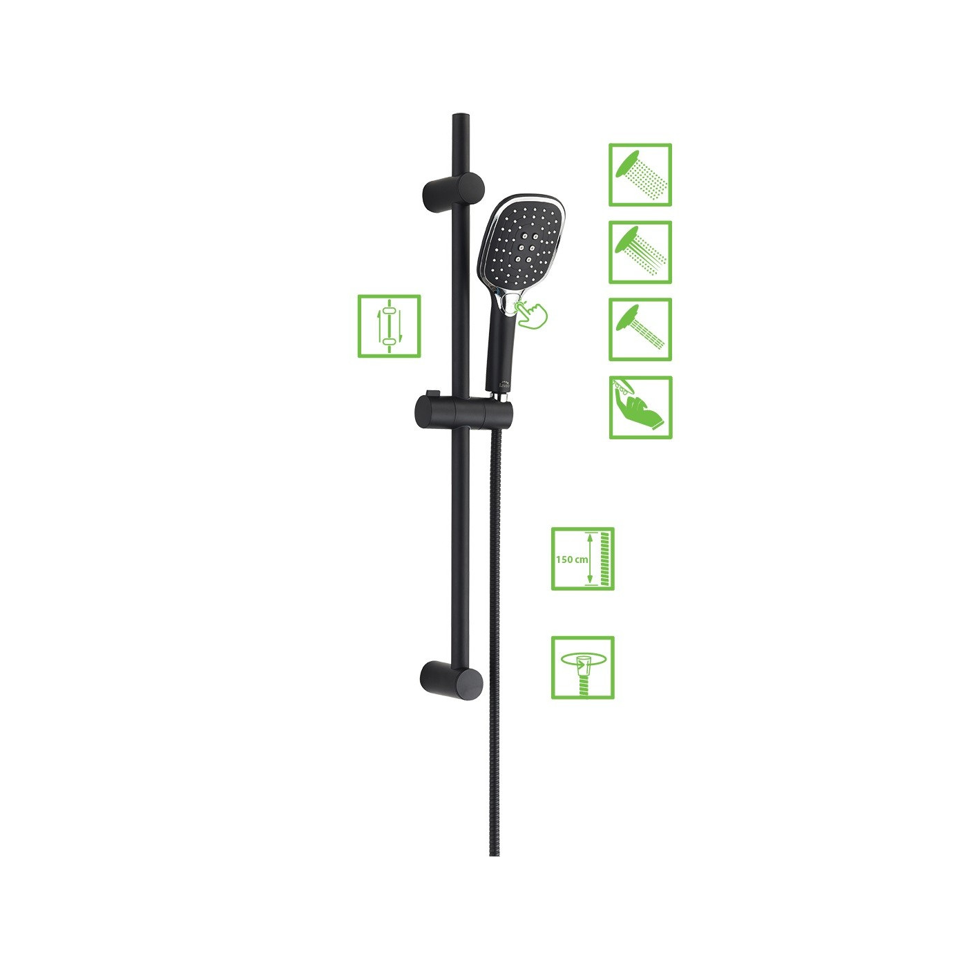 Zestaw Natryskowy na Drążku Czarny ZORITA